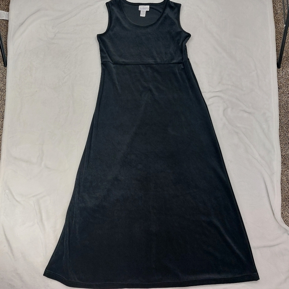 DIANE VON FURSTENBERG THE COLOR AUTHORITY VTG BLACK VELVET DRESS JACKET SET SZ M - Picture 6 of 16